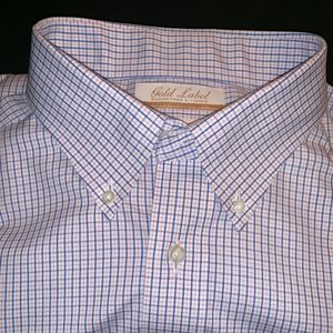 Blue and Peach Striped Button Down *NEVER WORN*